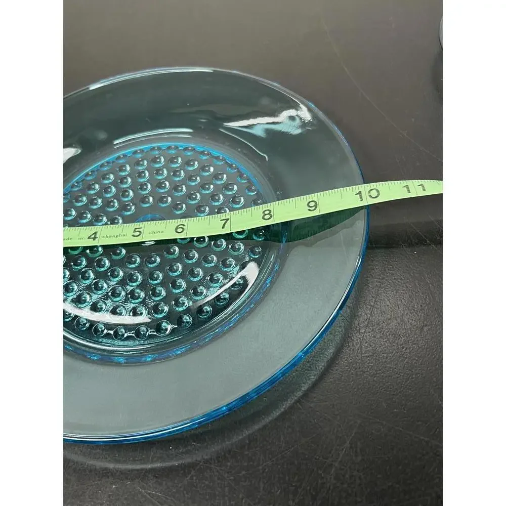 Vintage‎ Aqua Glass Dinnerware, Hazel Atlas Capri Hobnail, 3 Piece set